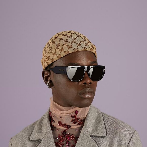 🕶️ New Gucci GG1262S 003 Sunglasses - Grey Frame, Blue Lenses - Picture 2 of 12